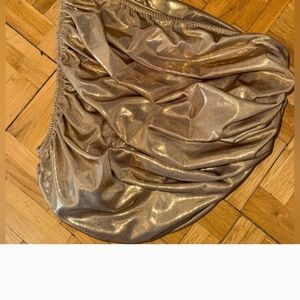 Norma Kamali Asymmetrical Gold Top